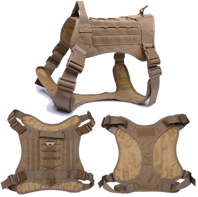 Military Tactical Dog Harness No-pull Heavy Duty MOLLE Training Service Dog Vest