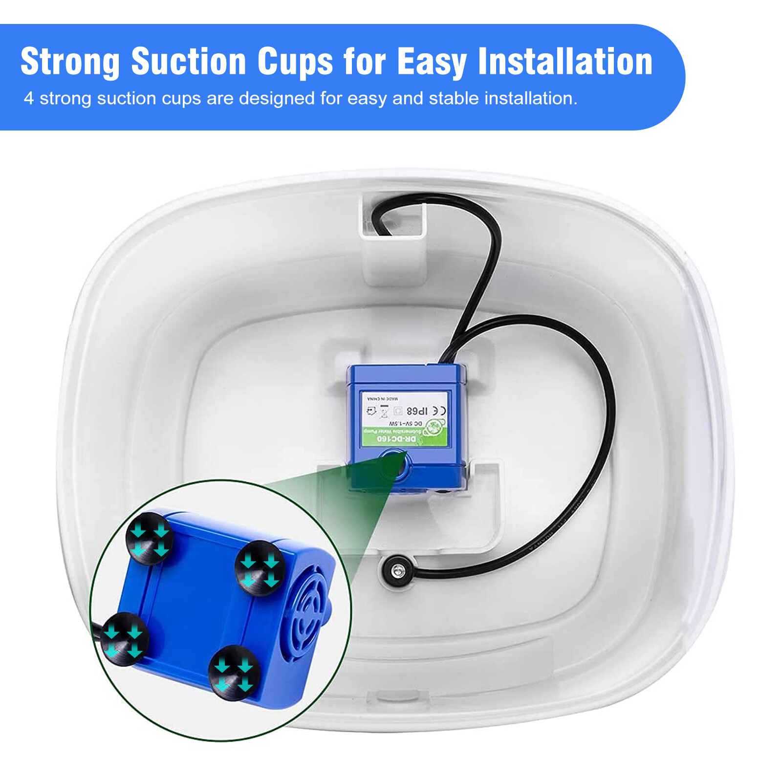 Electric LED Cat Pet Drinking Water Fountain Pump Rechargeable Motor Replacement
