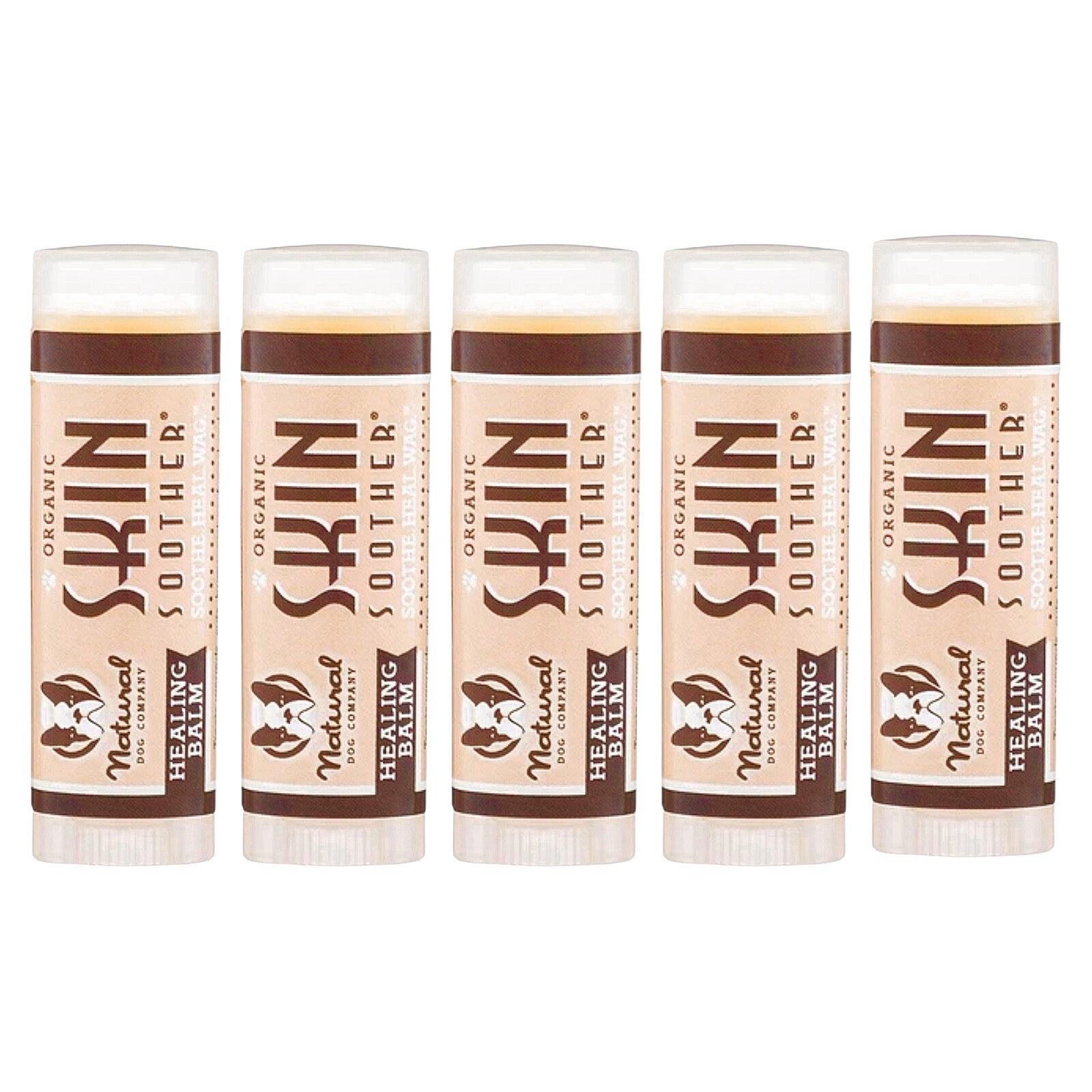 Lot of 5 Natural Dog Company Skin Soother Balm NEW Pet Healing – 15oz Each