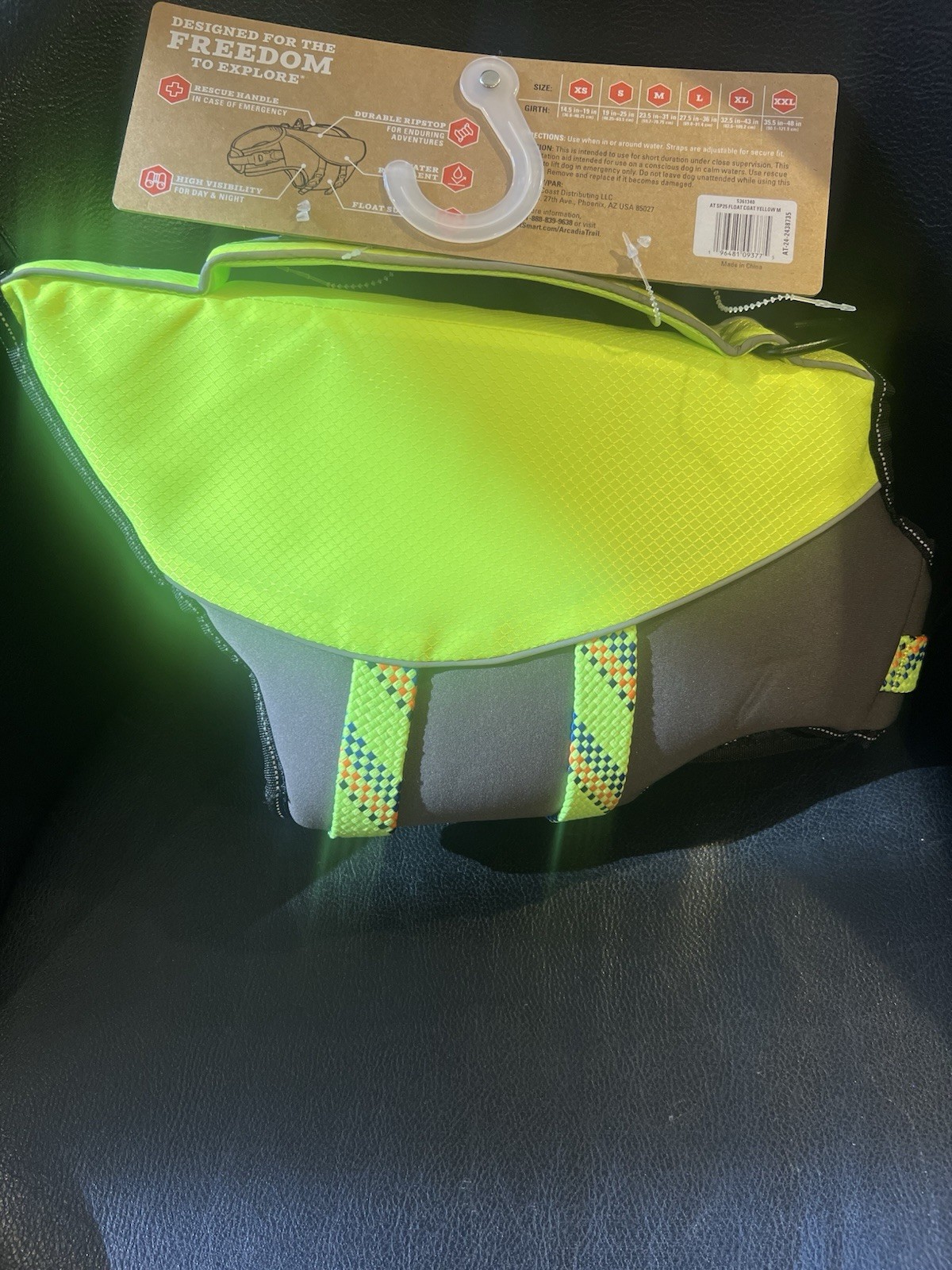 Arcadia Trail High Visibility Neon Green Dog Flotation Life Jacket – New Medium