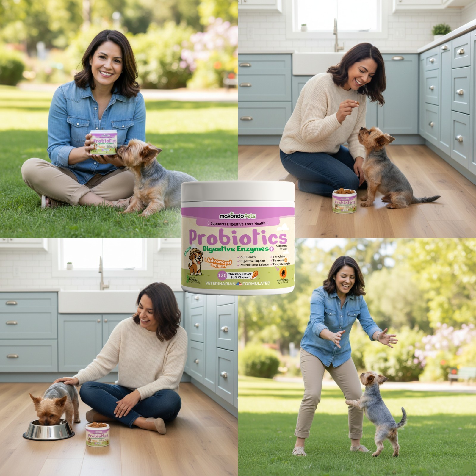 Dog Probiotics – 120 Soft Chews – Digestive Enzymes Supplement for Gut Health
