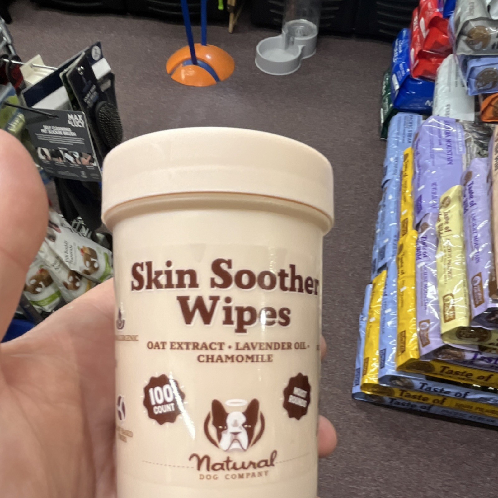 Natural Dog Company Skin Soother Wipes Oat Extract Lavender Oil Chamomile 100ct