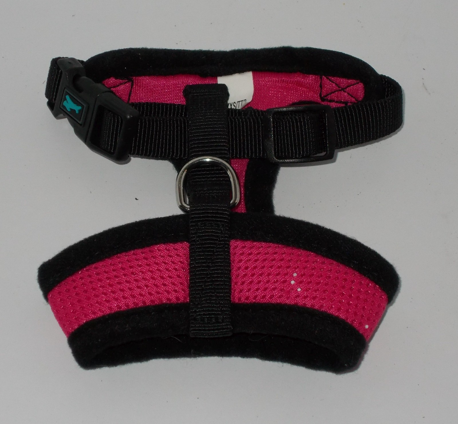 Jump Dog Harness Pink Black Size XXS Xtra Xtra Small Neoprene Mesh