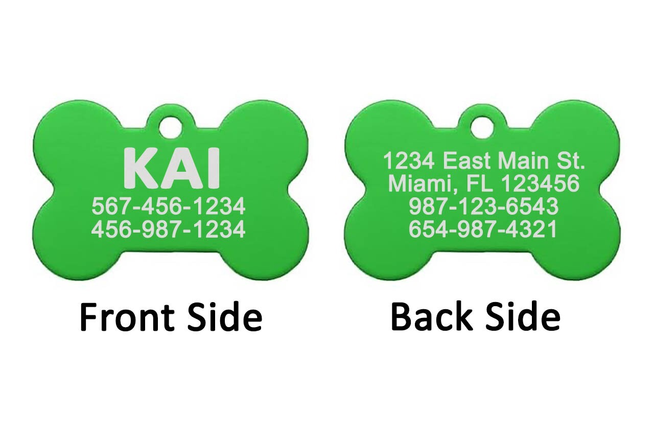 Custom Engraved Personalized Dog Pet tags Double Side Engraved ID Dog Cat Tag