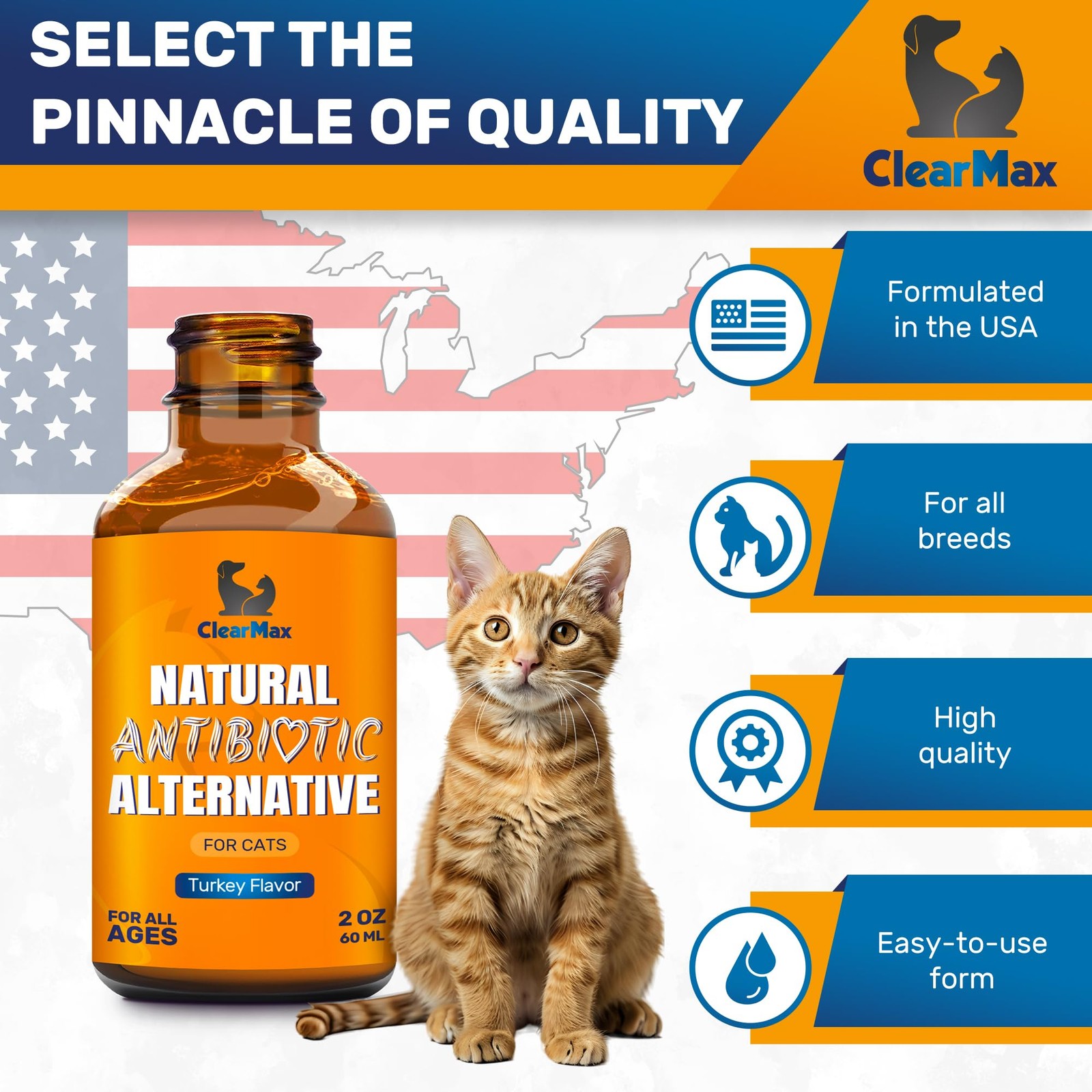 Antibiotics for Cats in Drops – Сat Respiratory 1 Pack x 2 Fl Oz, Turkey