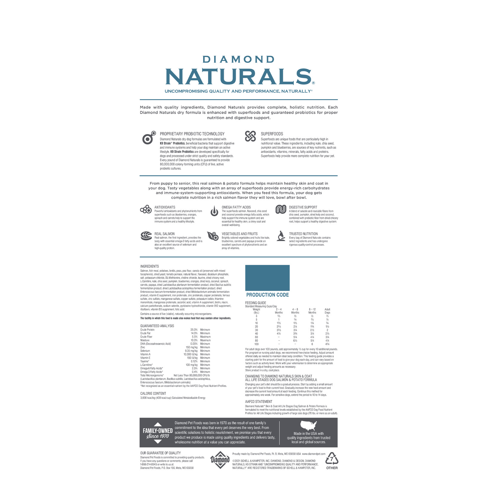 Diamond Naturals Skin & Coat Formula All Life Stages Dry Dog Food 30lb