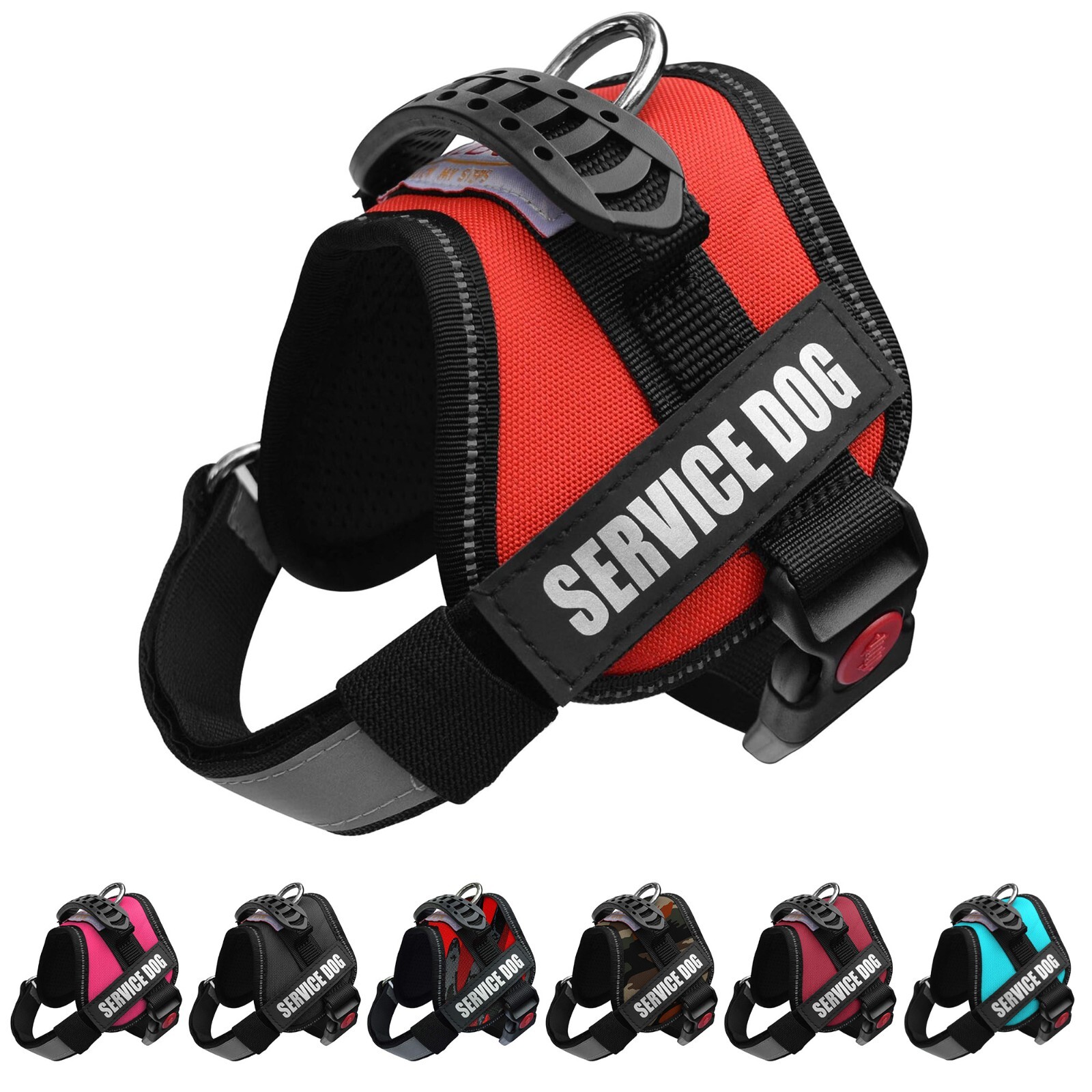 ALBCORP Reflective Service Dog Vest Harness, Woven Nylon with Adjustable Straps