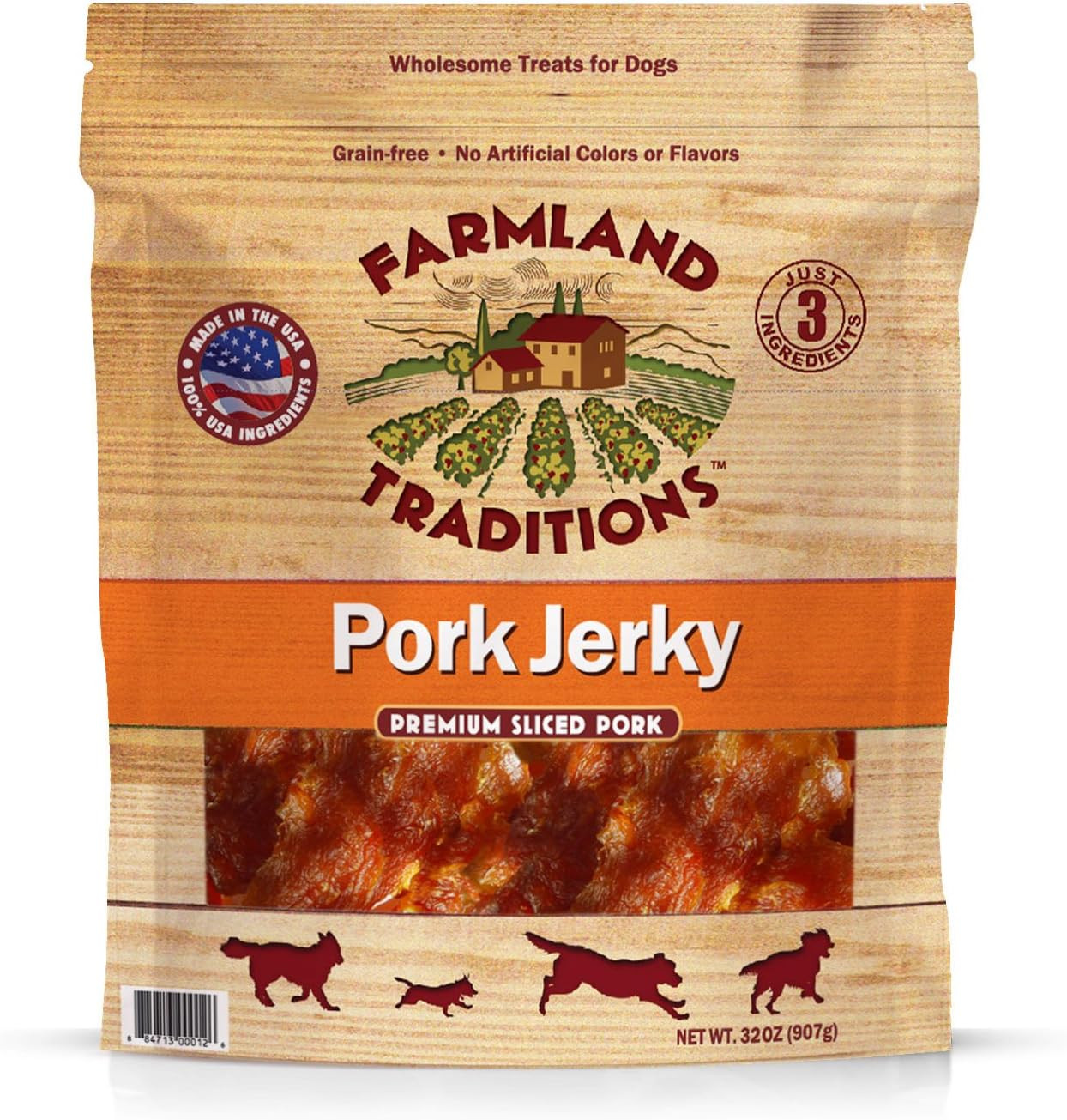 USA Made 2 Lb. Pork Jerky Dog Treats