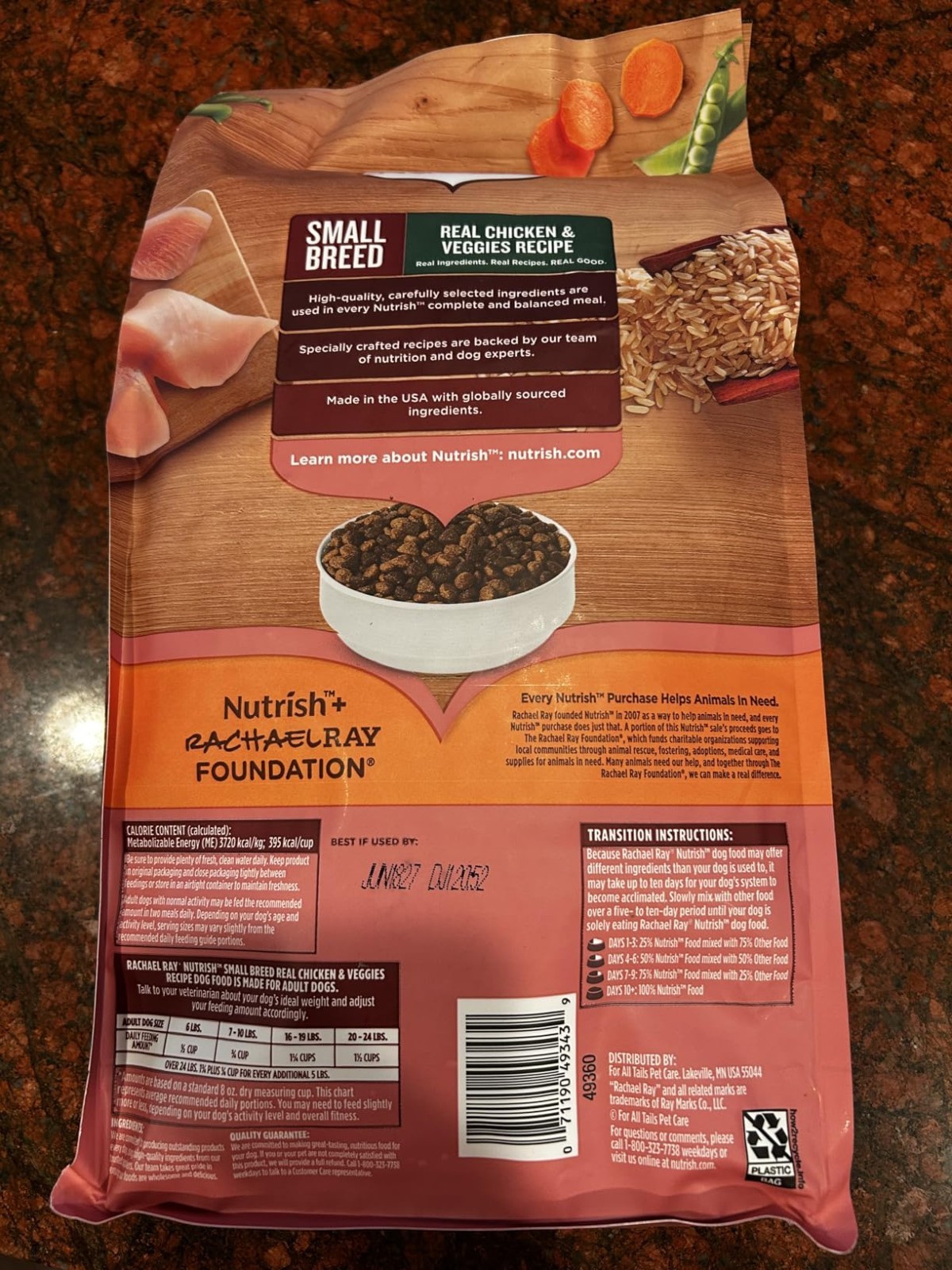 Nutrish Rachael Ray Dry Dog Food Small Breed Real Chicken & Veggies Recipe 5 lb.