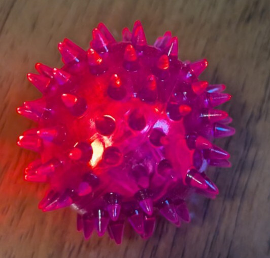 LED Light Up Rubber Spike Ball Toys For Pets Dog / Cat 3 pk Balls FREE SHIPPING
