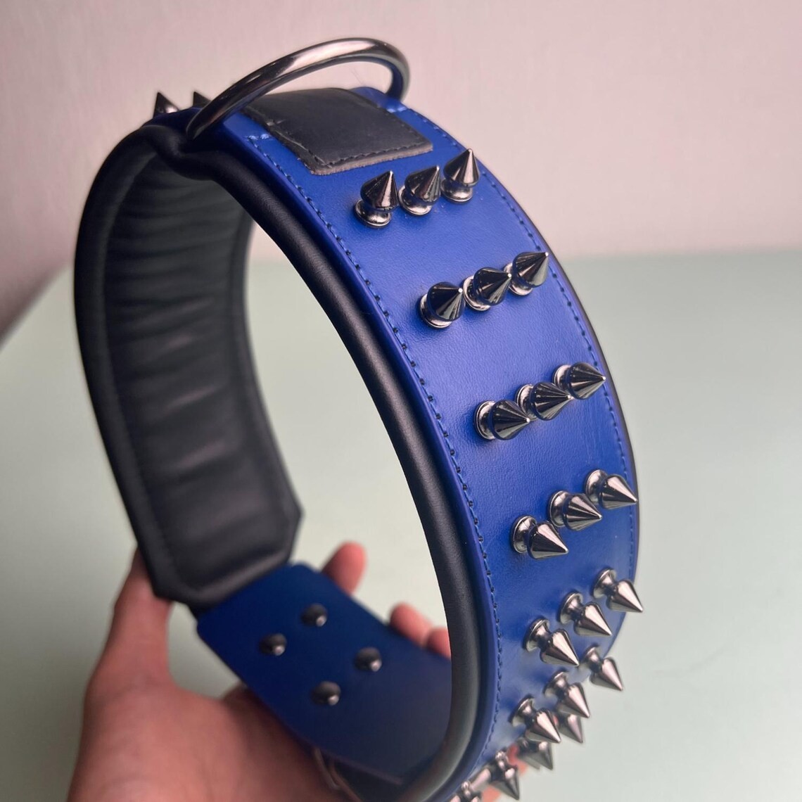STG GENUINE LEATHER LATEST SPIKE DOG COLLAR HANDMADE COLLAR UNISEX DOG COLLAR