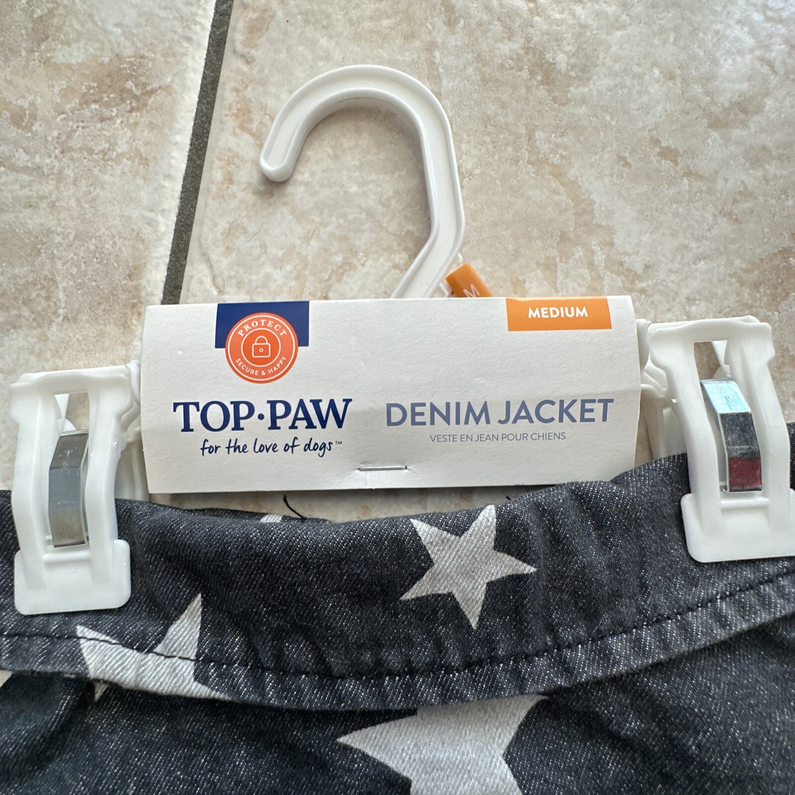 Top Paw Brand Dog Denim Jacket Short Sleeve Medium