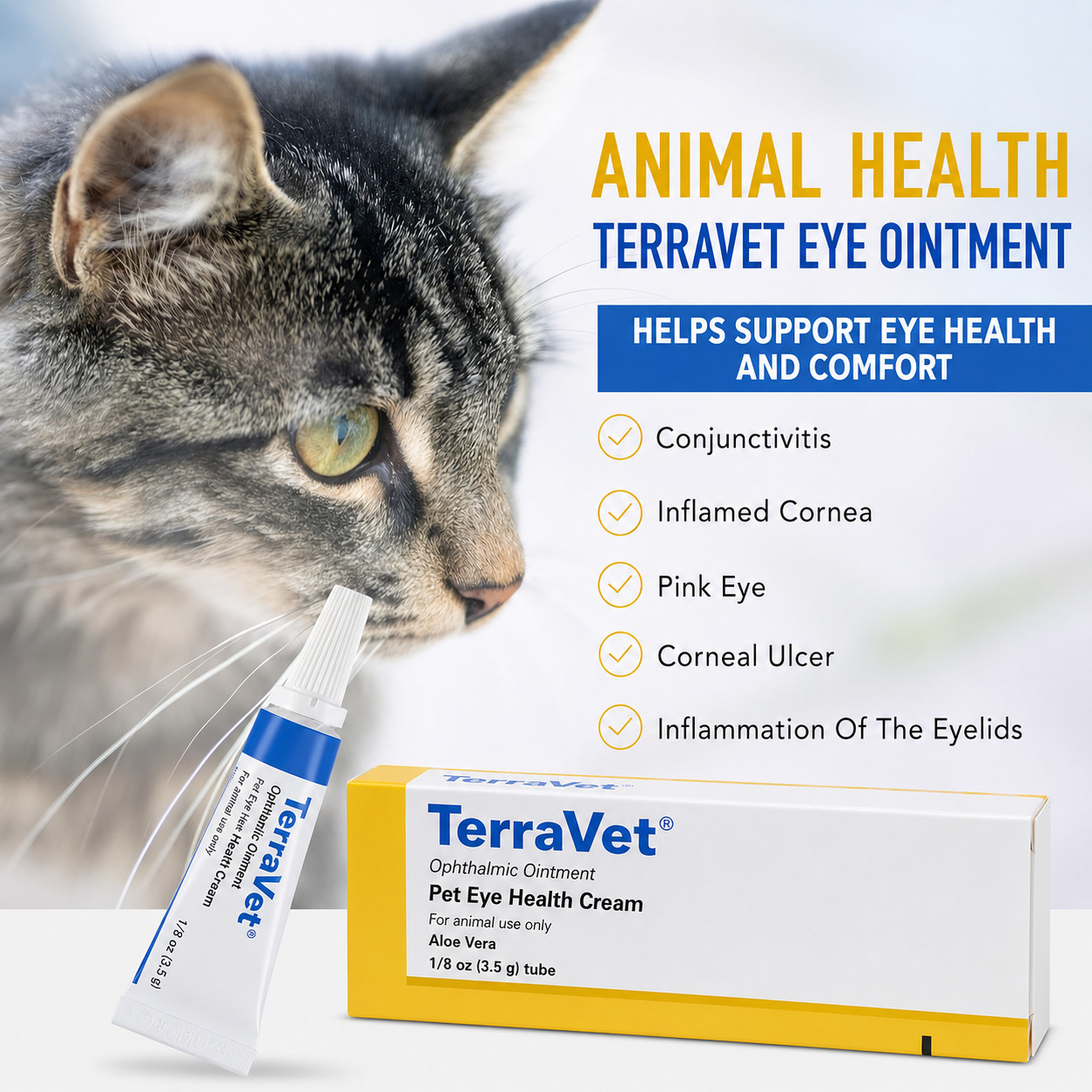 TerraVet Pet Eye Care Cream for Cats, Dogs,in Bunkerbox