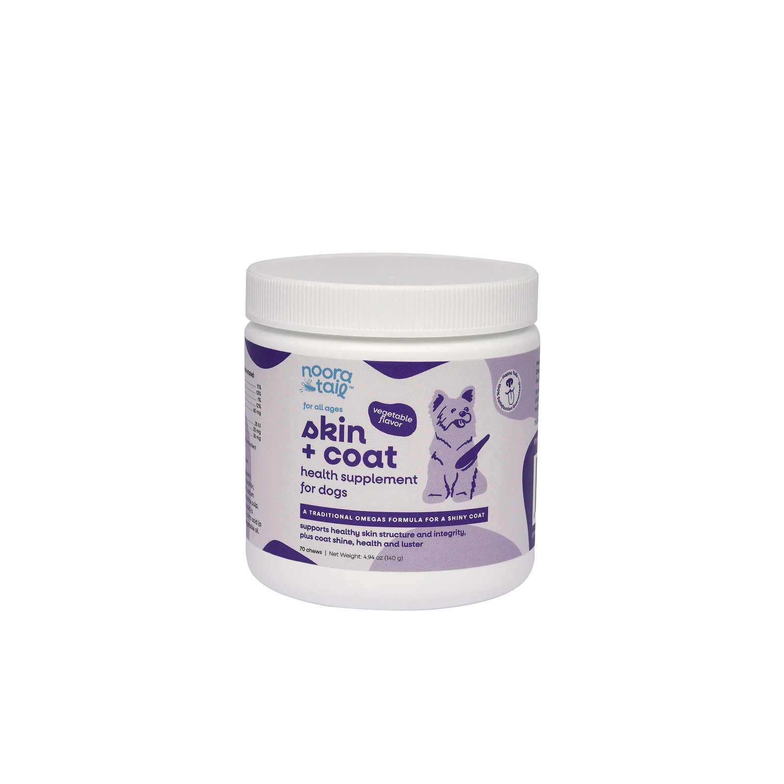 Noora Dog Skin & Coat Supplement for Shiny Coat Healthy Skin Omega Chews