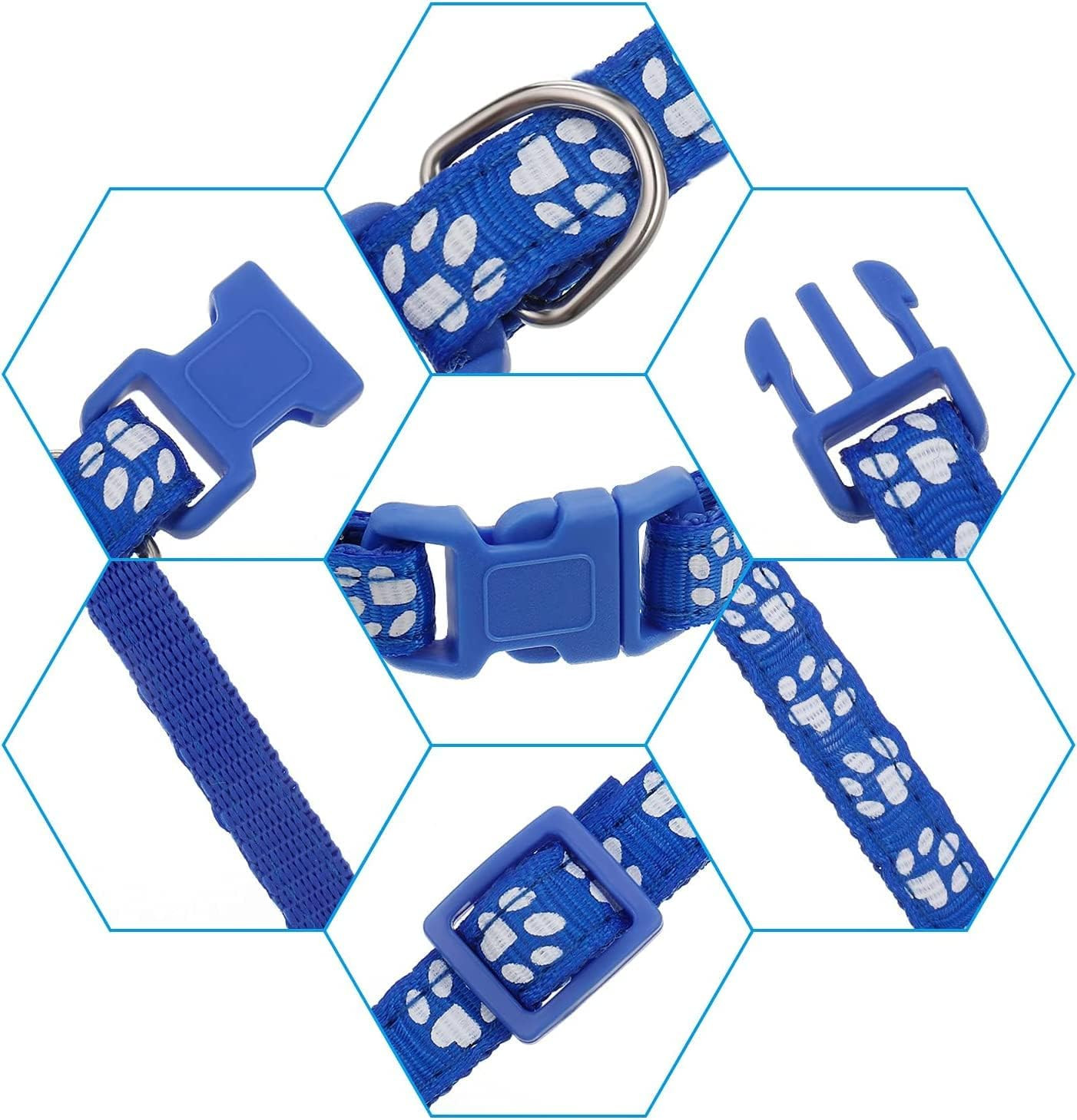 12 Pack Puppy Collars for Litter, Adjustable Puppy ID Collars Soft Nylon Whelpin