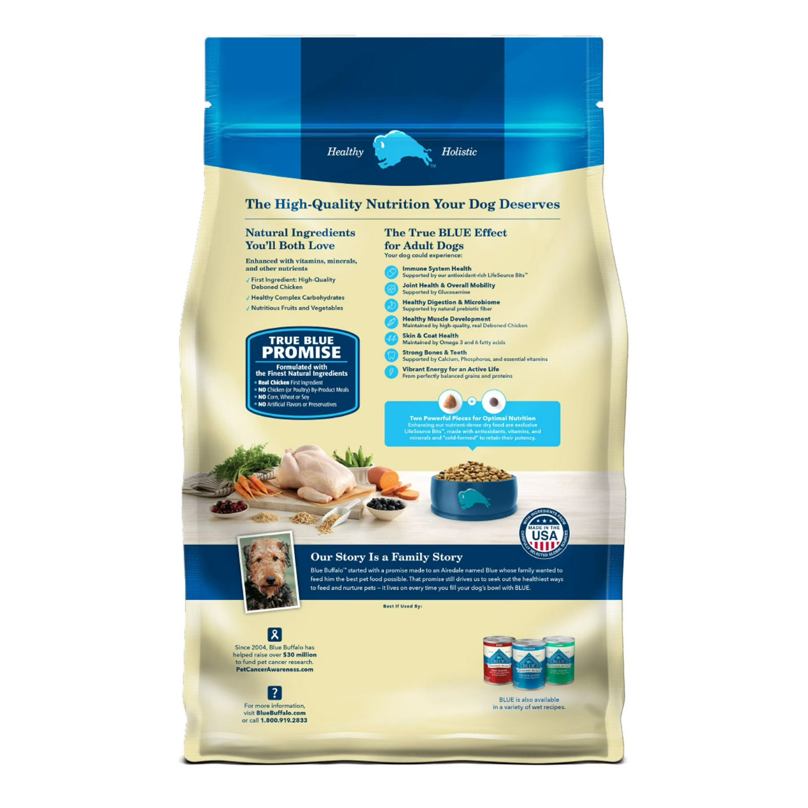 Blue Buffalo Life Adult Dry Dog Food, Chicken & Brown Rice,30 lbs
