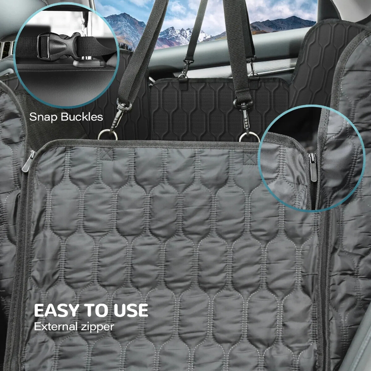 Pet Dog Seat Cover Hammock Seat Pad Back Car Truck w/Pet Seatbelt Waterproof