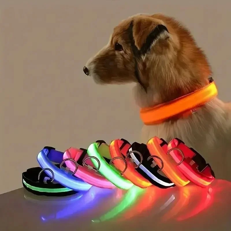 Safety Pet Dog LED Collar Night Flashing Light Up Adjustable Waterproof S-XL