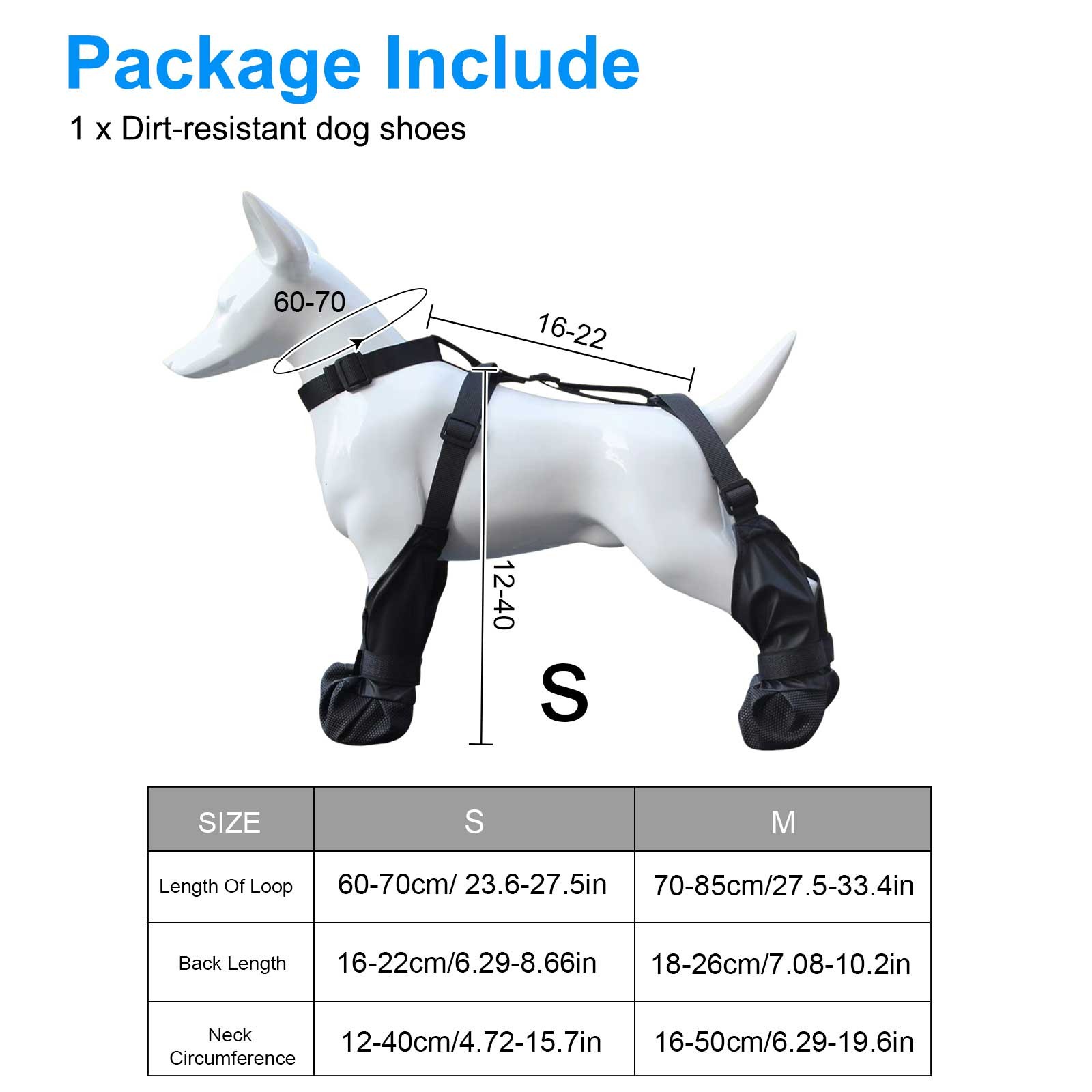 Adjustable Suspender Boots Waterproof Dog Shoes Anti-Slip Pet Paw Protector Rain