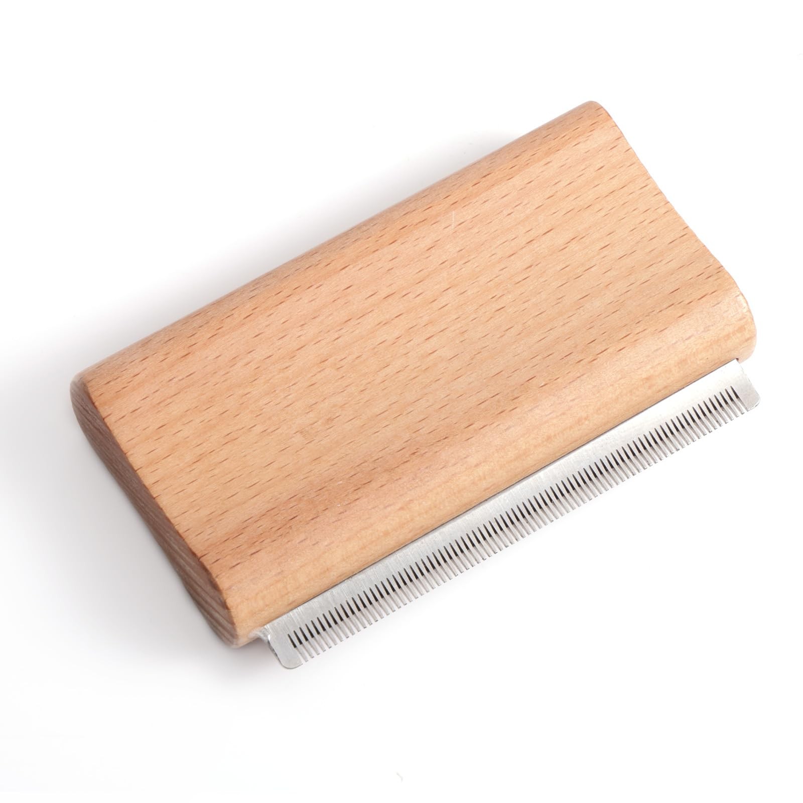 Wooden Pet Deshedding Brush, 4.3in/11cm Ergonomic as shown in the picture