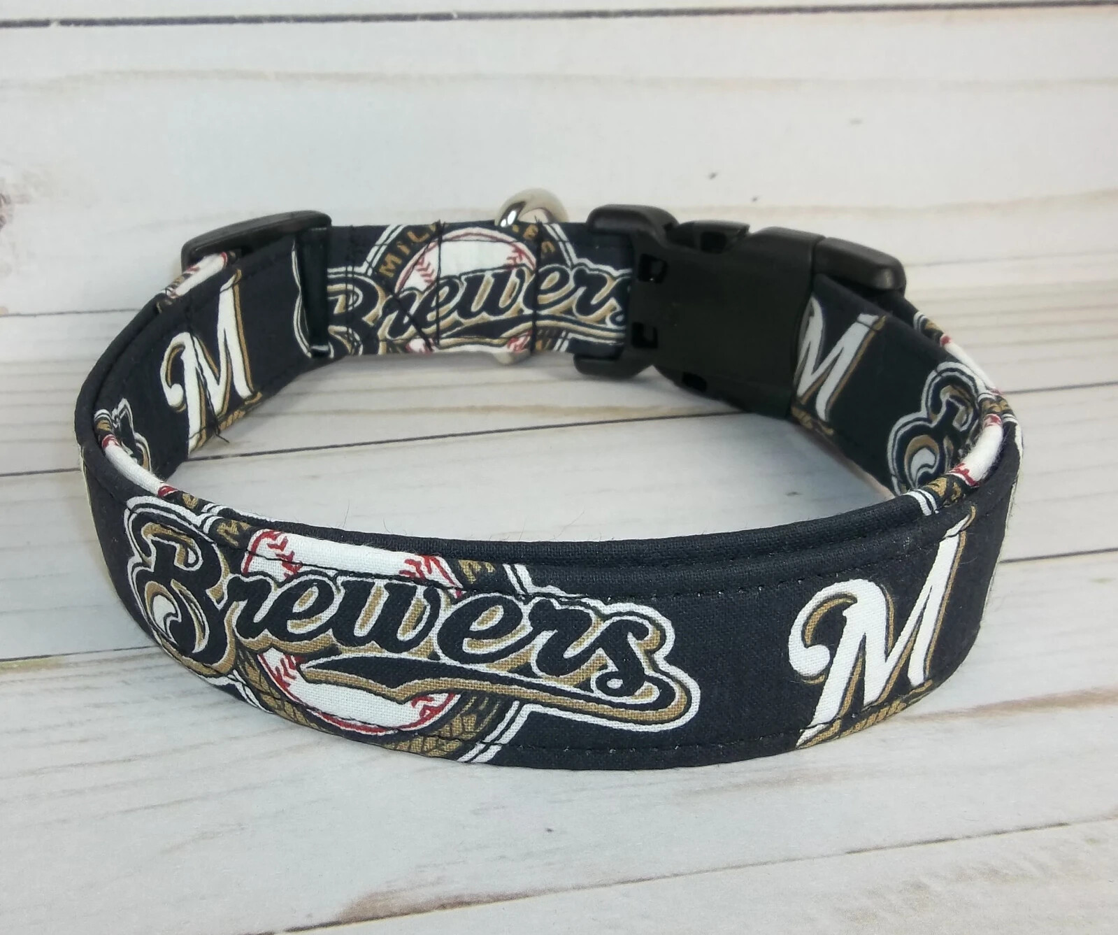 Milwaukee Brewers MLB Terri’s Dog Collar handmade adjustable gameday fabric