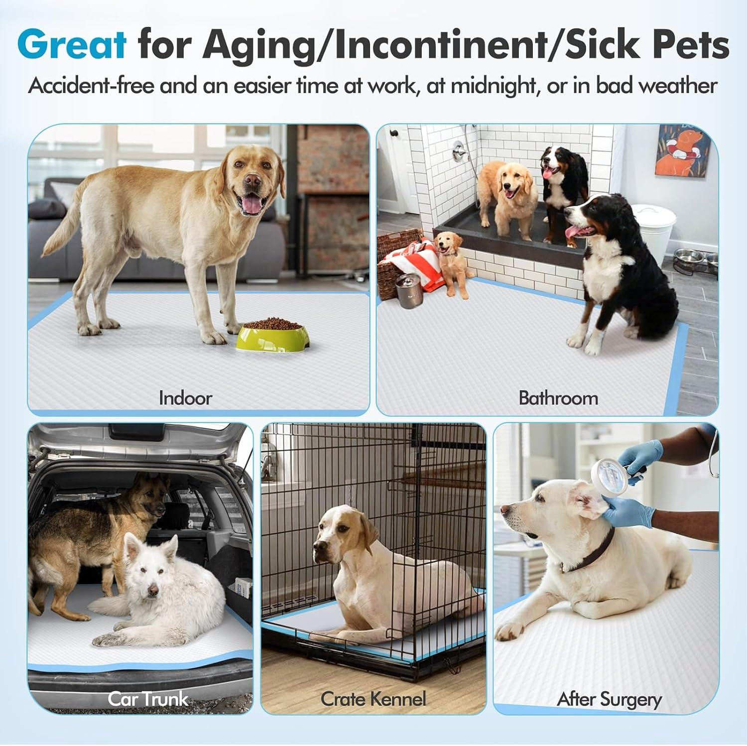 XXXXL 36″X36″ Thicken Heavy Absorbency Dog Pad Extra Large- Jumbo Disposable Pol
