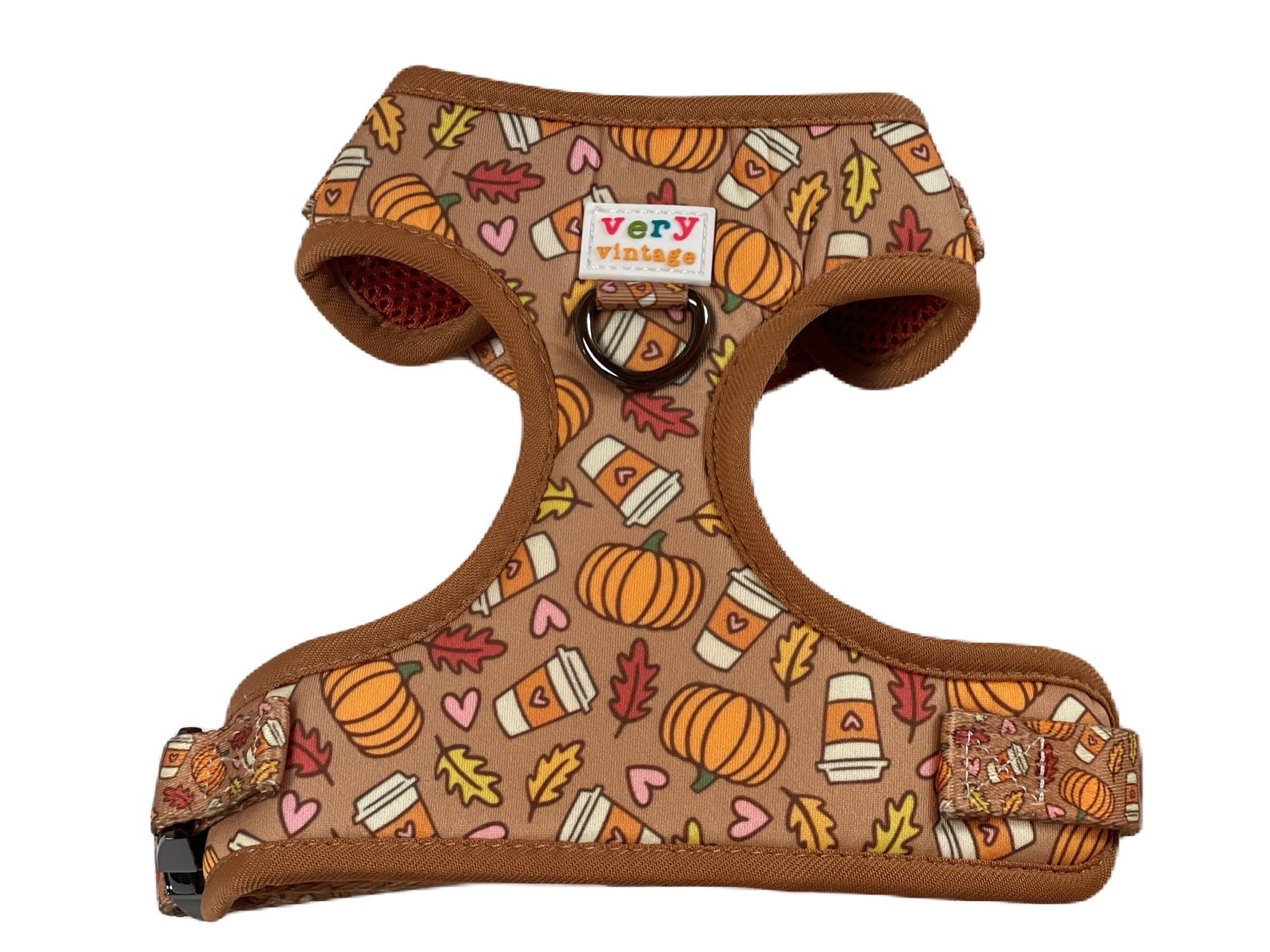 Pumpkin Spice Latte Dog Harness S M L PSL Coffee Autumn Fall Pumpkins Metal NEW