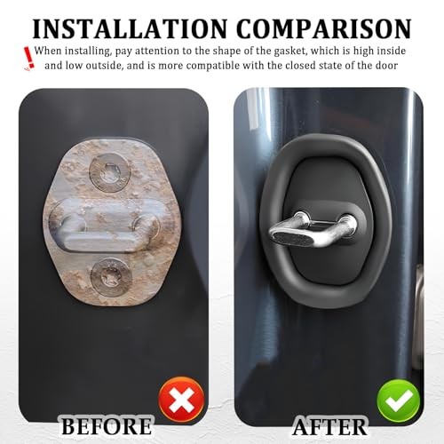 4PCS Upgraded Car Door Latch Guard Cover,Silicone Car Door Lock Black/4PCS