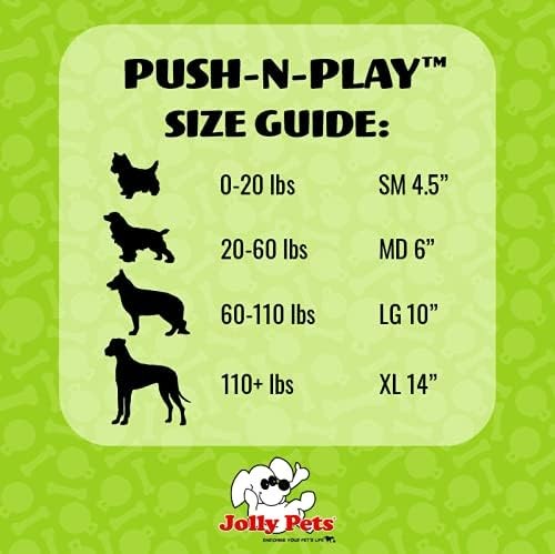 Jolly Pets Push-N-Play Ball Blue 10 inch Interactive Hard Plastic Toy for Dogs
