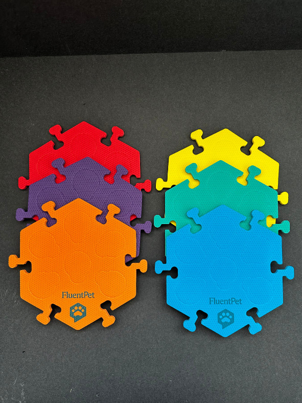 FluentPet HexTiles 6-Pack – All 6 Colors – Button Mats Only – Dog/Cat Setup