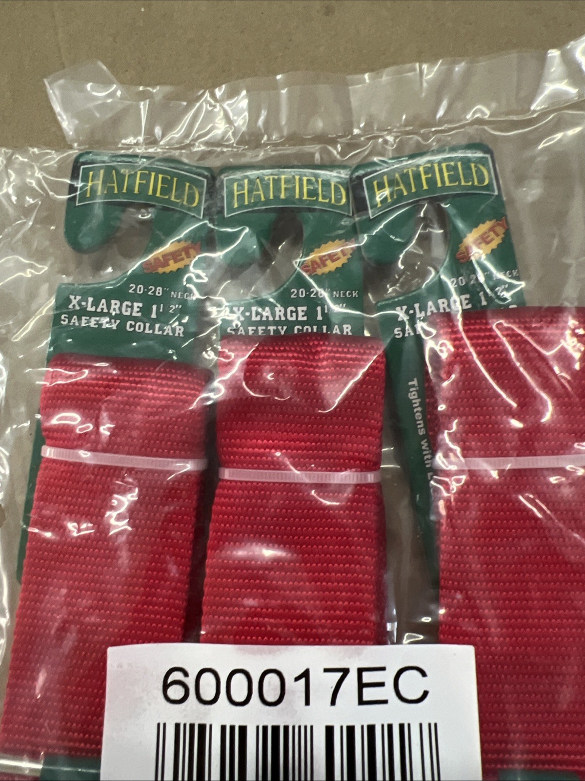 3 Pk Hatfield XL Dog Collar 1-1/2” Slip-Collar Red Safety Collar 20-28” Neck NEW