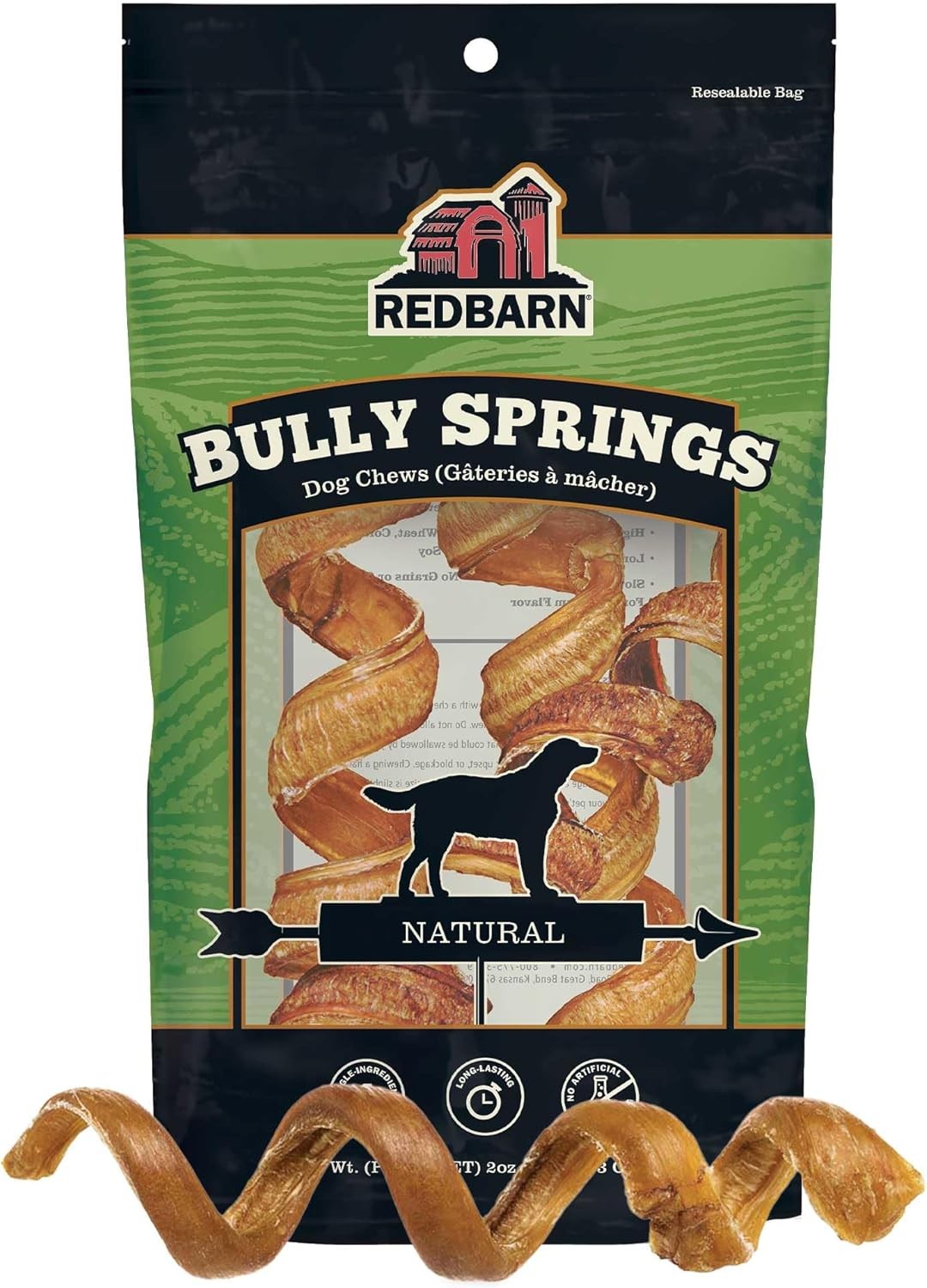 Redbarn Premium Bully Spring for Dogs, 4-6″, 3 Count – All-Natural Slow Roasted