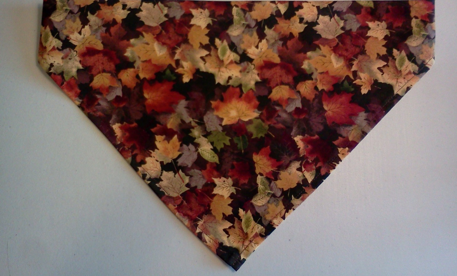 Dog Bandana/Scarf, Tie On, Autumn Leaves, Gold, Brown, XS, S, M, L
