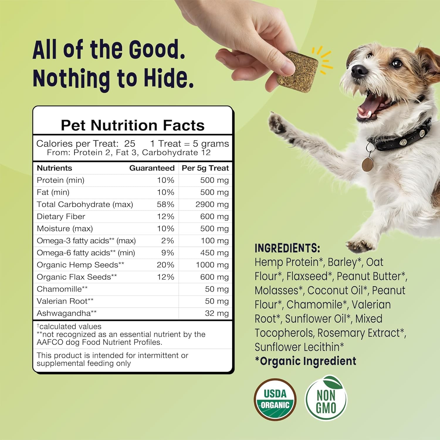 Calming Organic Dog Treats – Supports Relaxation & Balanced Behavior – with Ashw