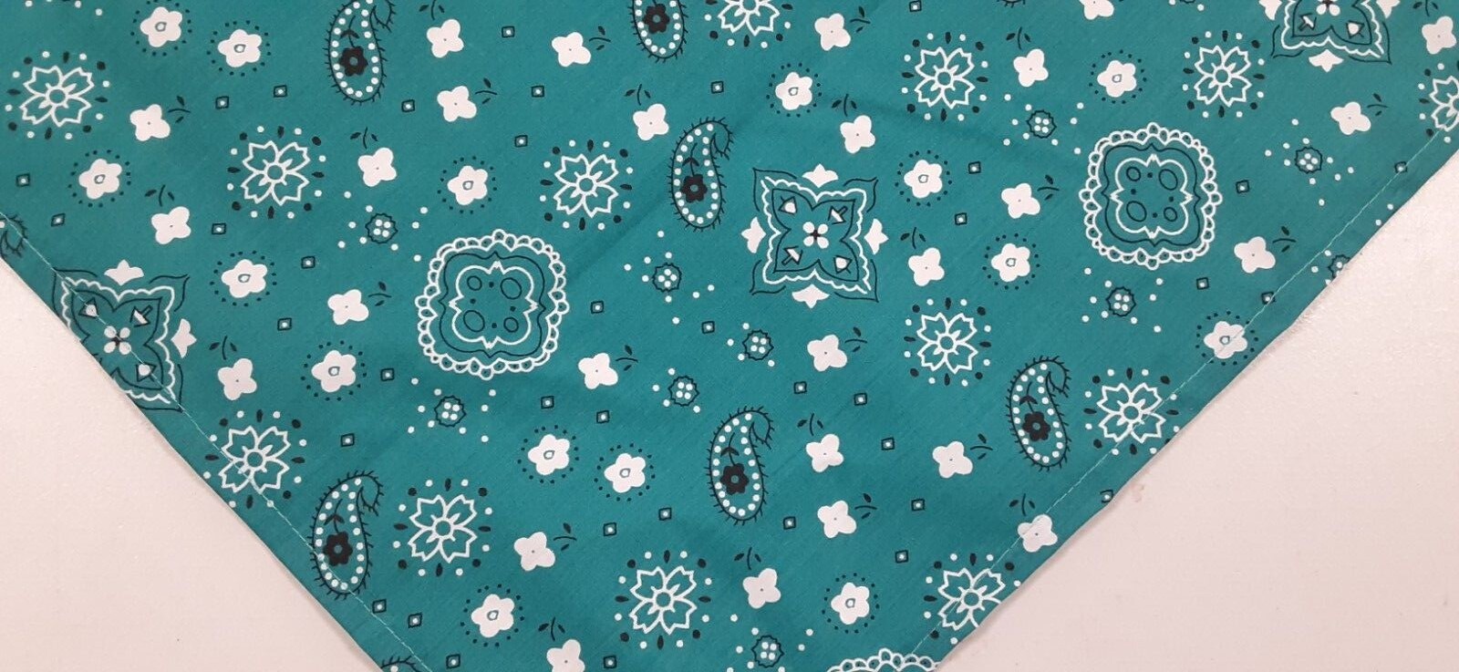 Dog Bandana/Scarf Tie On, Country, Western, Blue Green, L, M