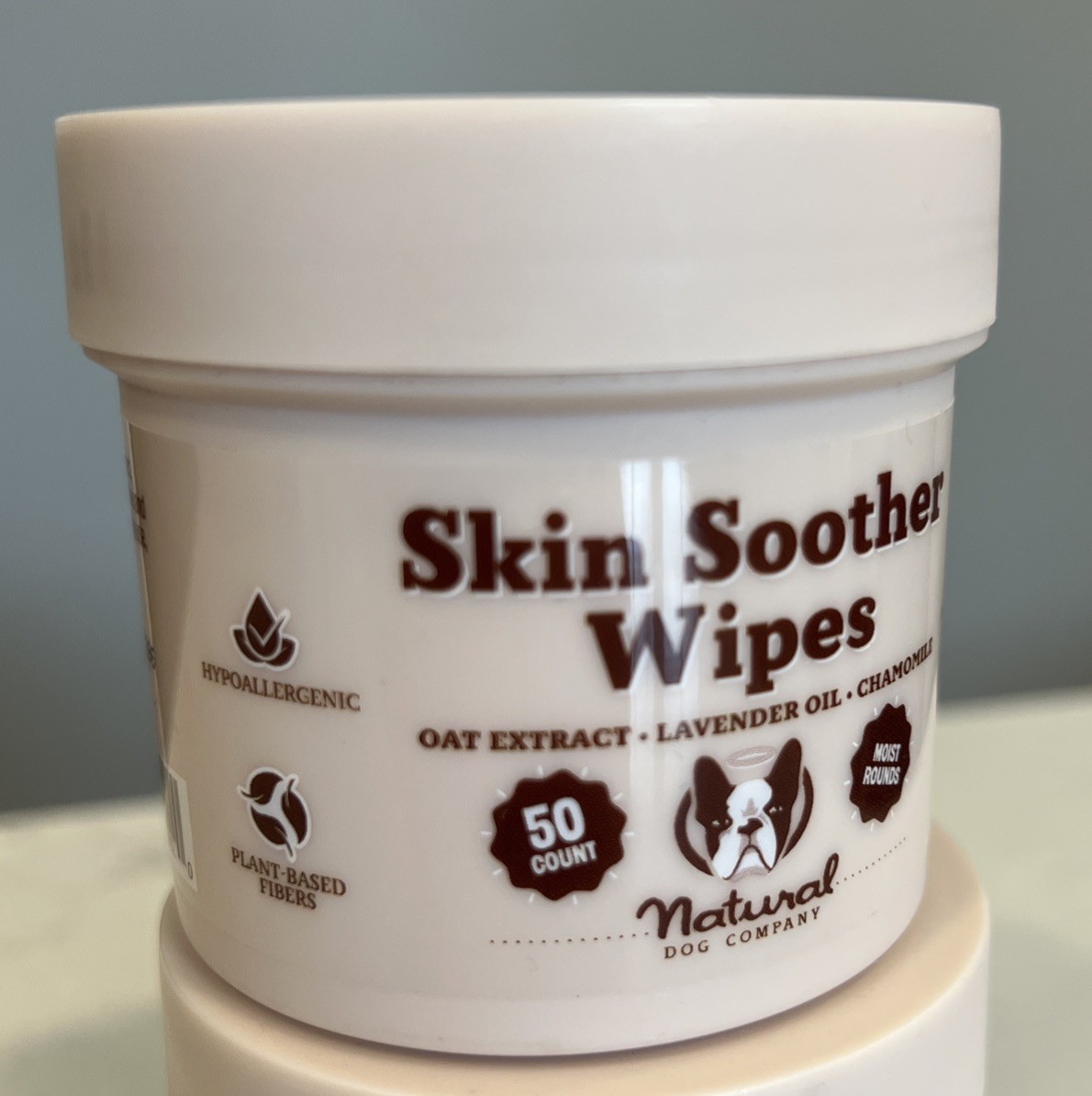 2 Pack Natural Dog Company Skin Soother Wipes Hypoallergenic Face Paws 50 Ct Eac