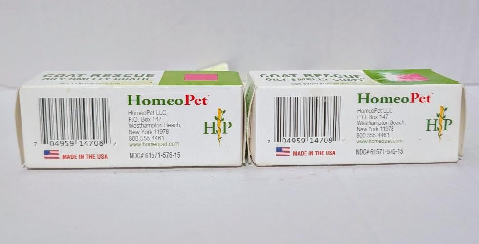 HomeoPet Coat Rescue Oily Smelly Coats 15mL Dog Cat Skin Coat Remedy Set