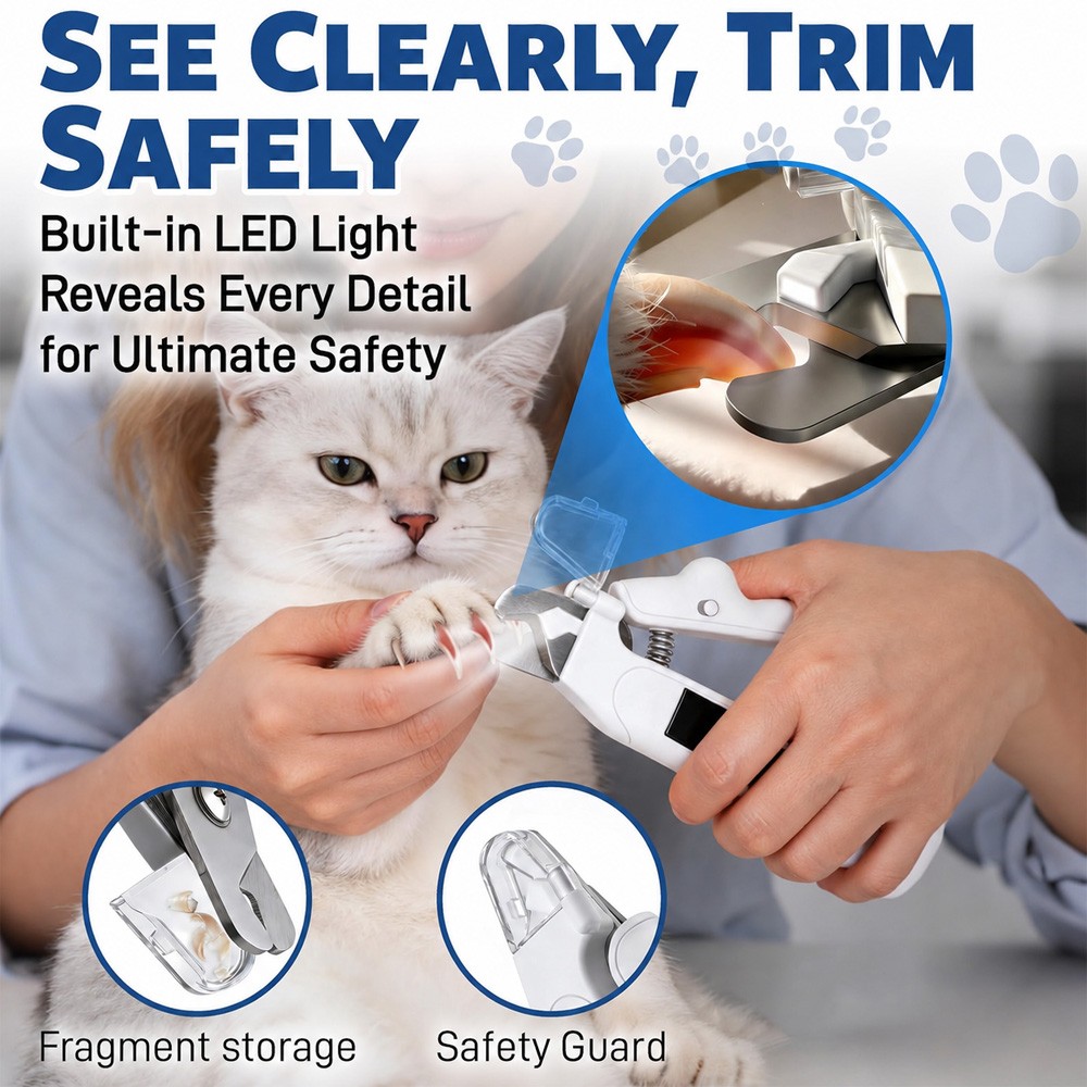 2-in-1 Cat Nail Clippers & Dog Nail Clippers Trimmers for Large Medium Small Pet