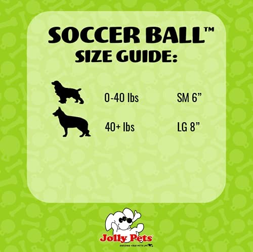 Jolly Pets Large Soccer Ball Floating-Bouncing Dog Toy, 8 inch Diameter, Ocea…