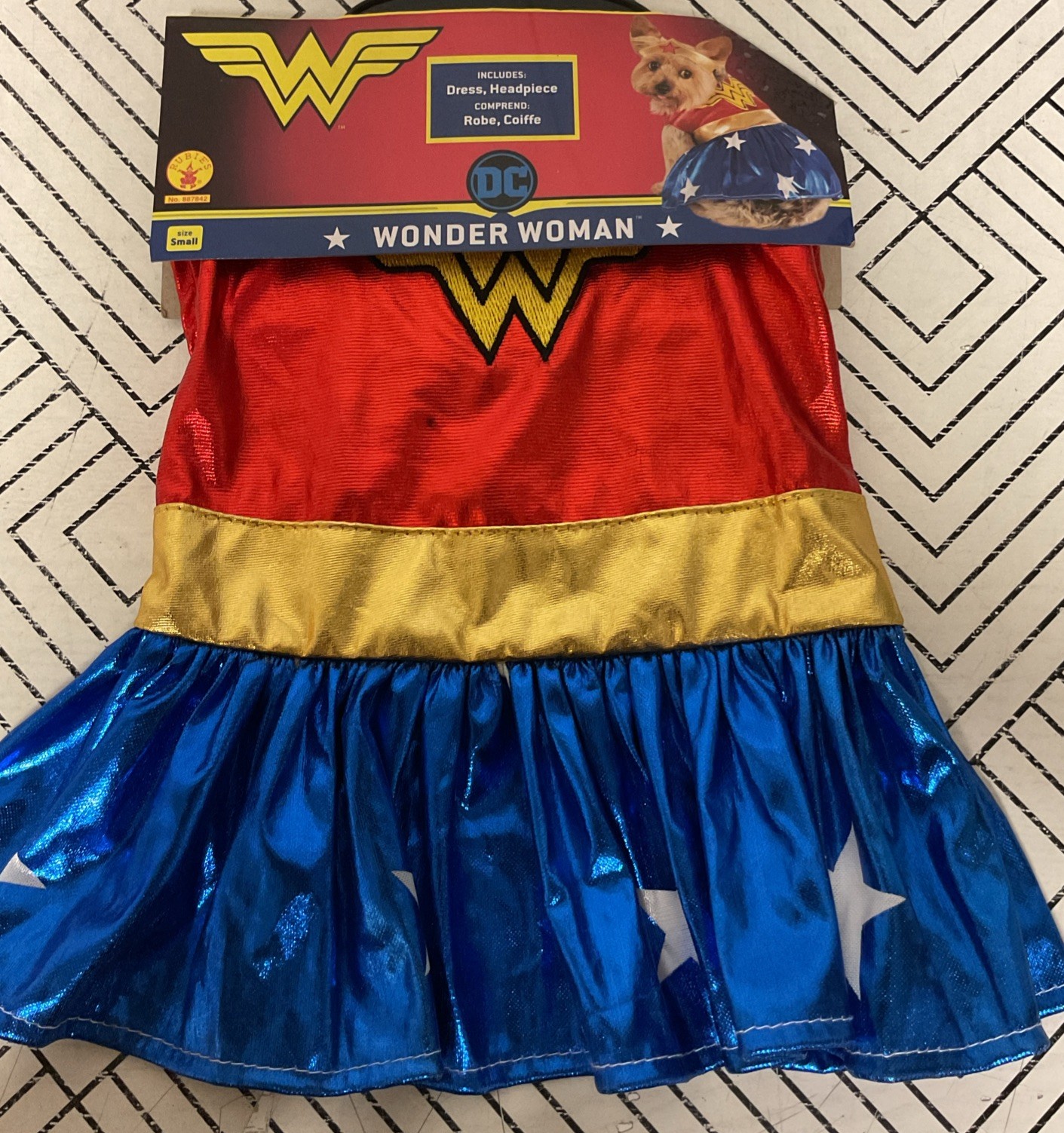 🥥 Rubies Best Comics Wonder Woman Pet Costume Size Small🆕AS SHOWN👇