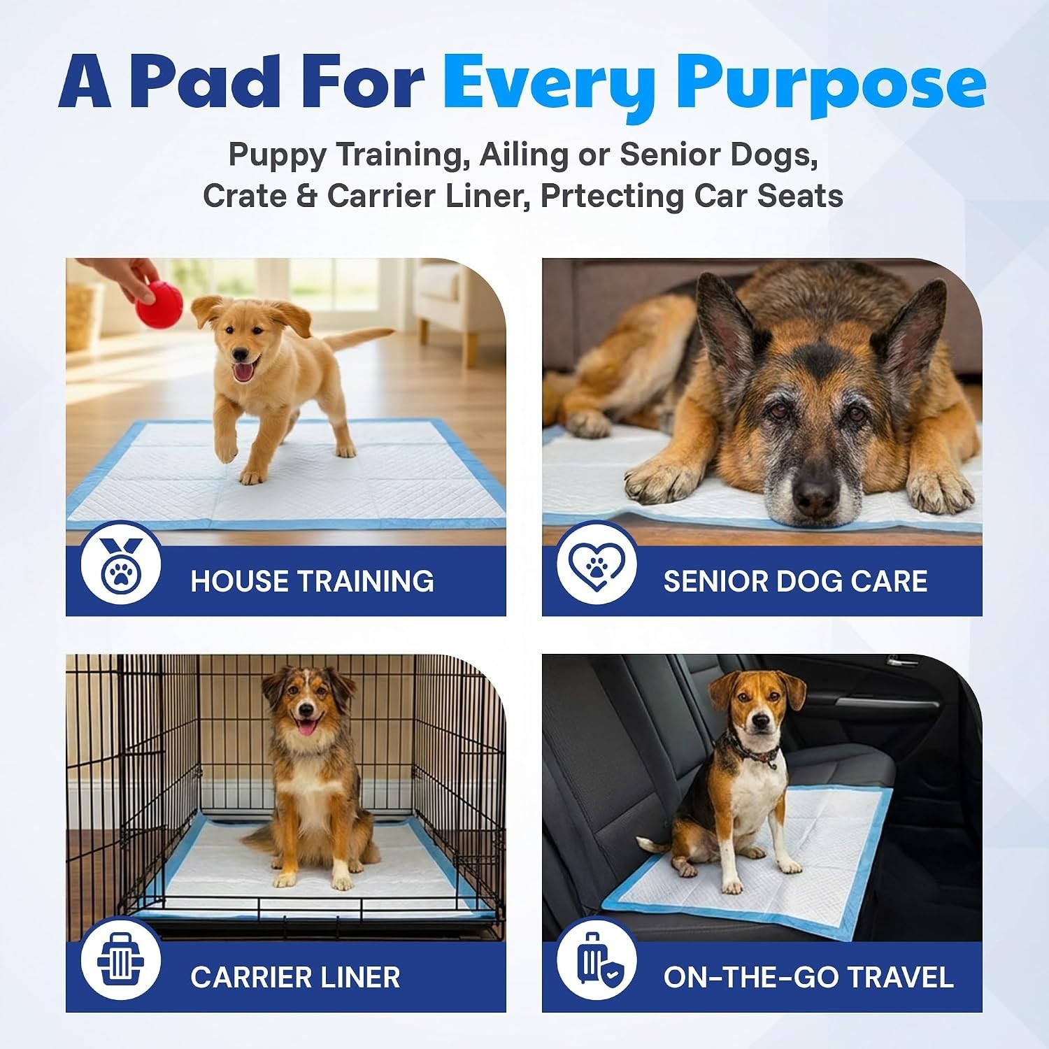 Extra Large 50 Count AKC Training Pads – 28″ x 30″, Odor-Neutralizing Technology
