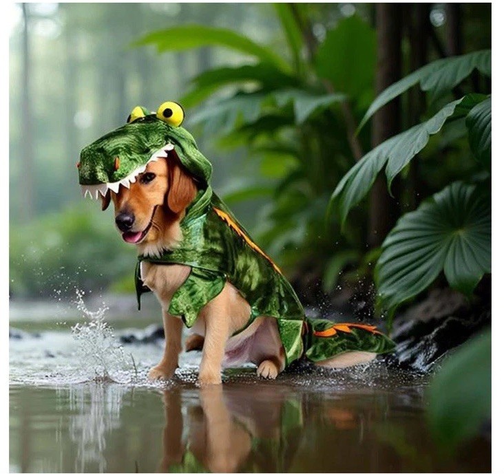 New! Dog Crocodile Design Costume XXXL (3XL) 90-120 lbs. Pet Clothes Alligator