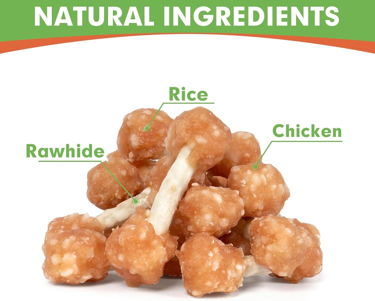 MON2SUN Dog Treats, 9oz Mini Rawhide Chews, Chicken 9 Ounce (Pack of 1)