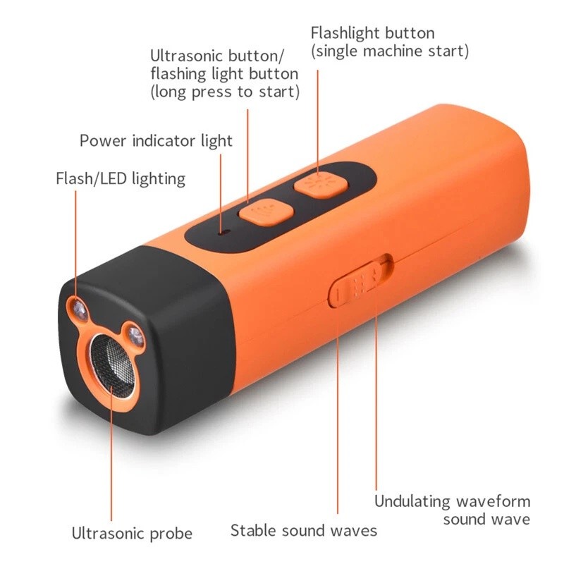 Ultrasonic Dog Repeller Anti Bark Device Stop Barking Humane Pet Training Tool