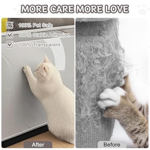 Door Protector from Cat Scratching, Clear Anti Dog Scratching 118″ x 11.8″