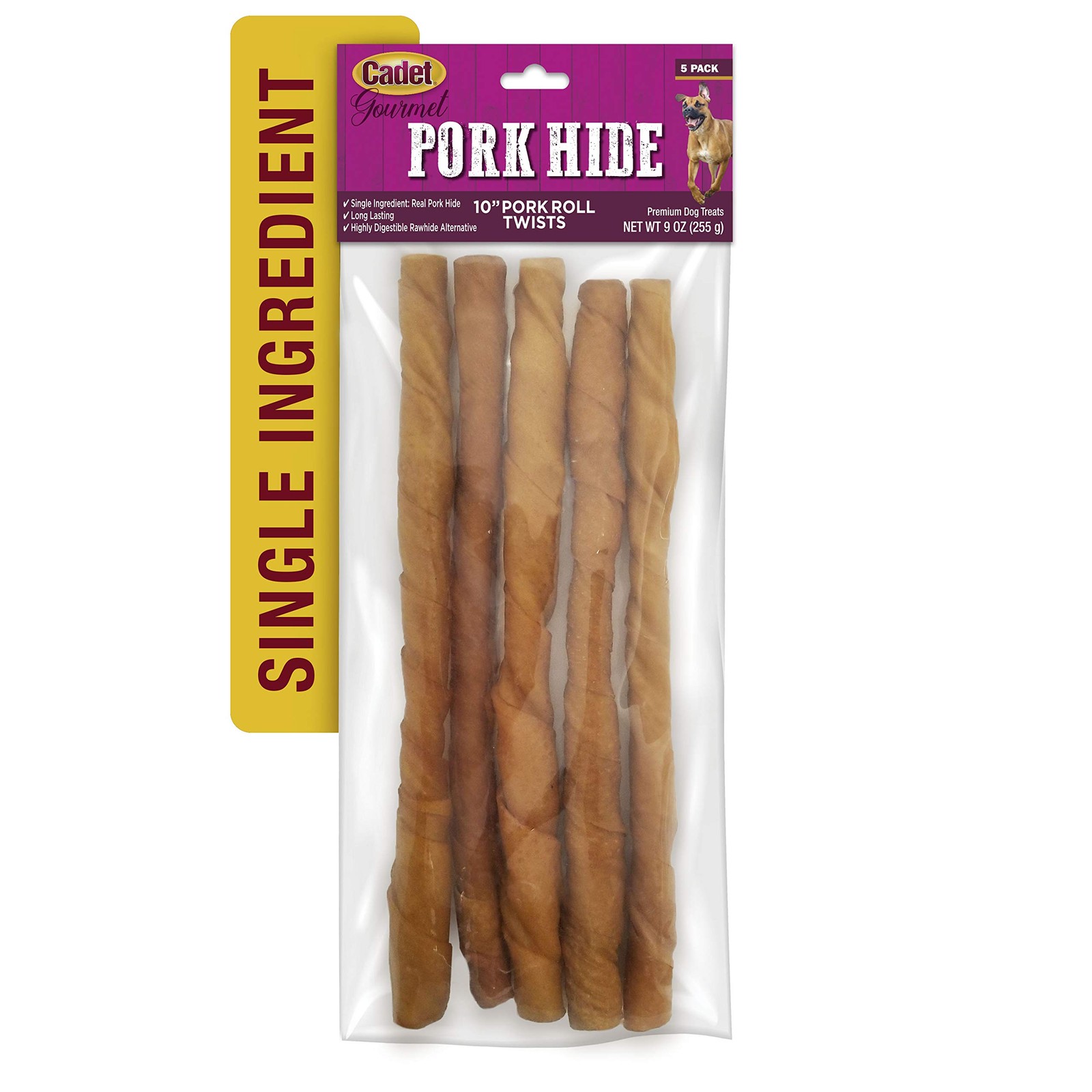 Cadet Gourmet Pork Hide Rolls 10 in. (5 count) 9 Ounce (Pack of 1)