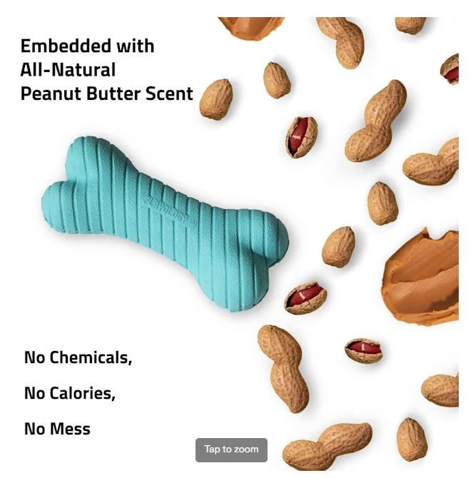 Playology Dual Layer Bone Tough Peanut Butter Scented JUMBO/LARGE DOG Toy 35lb+