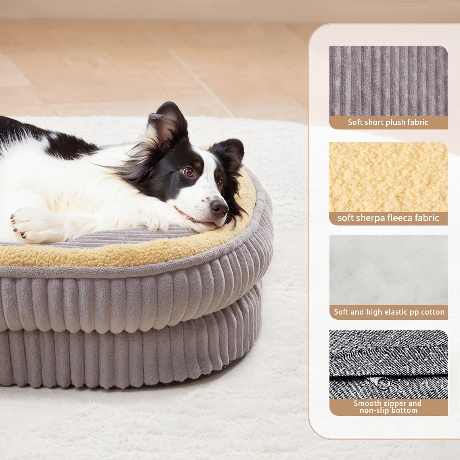 Orthopedic Dog Bed for Medium, Large Dogs Breeds, High Density Egg Crate Foam…