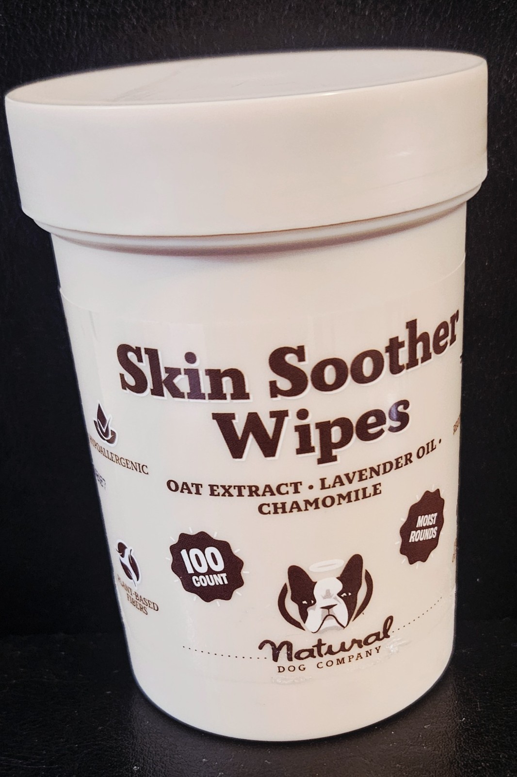 Natural Dog Company Skin Soother Wipes, 100 Count, Pet Wipes for Dogs. New