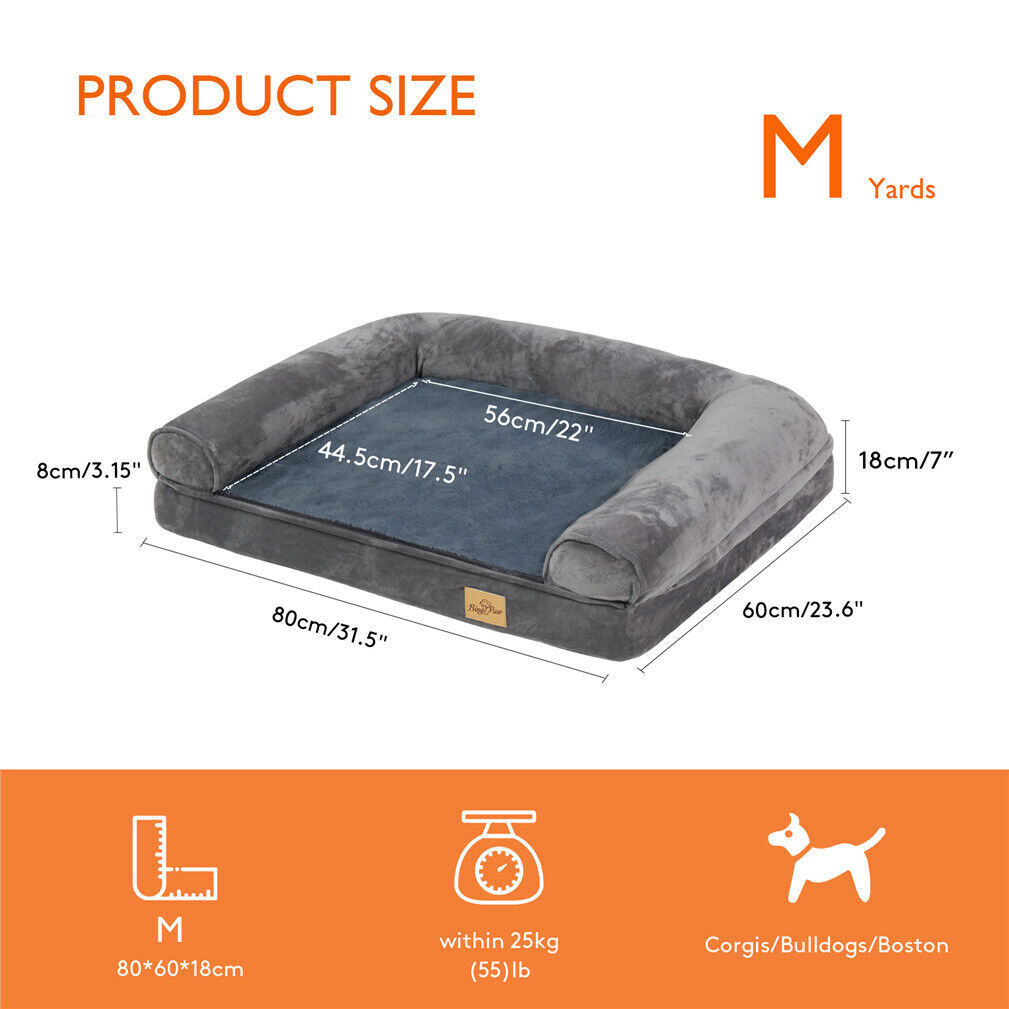 Jumbo XXXL Calming Dog Bed Orthopaedic Sofa Waterproof Washable Cover Plush Mat